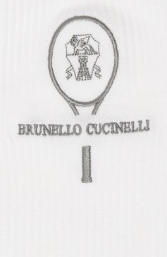 Мужские хлопковые носки BRUNELLO CUCINELLI белого цвета, арт. MCS93585T | Фото 2 (Кросс-КТ: бельё; Материал сплава: Проставлено; Нос: Не проставлено; Материал внешний: Хлопок)