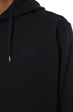 Мужской худи PAUL&SHARK темно-синего цвета, арт. 25411849/XL | Фото 5 (Драгоценные камни: Проставлено; Длина (для топов): Стандартные; Рукава: Длинные; Материал сплава: Проставлено; Стили: Кэжуэл; Мужское Кросс-КТ: Худи-одежда; Принт: Без принта; Материал внешний: Хлопок, Синтетический материал)