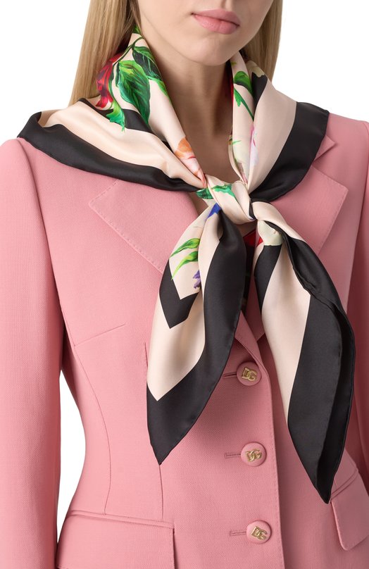 Шелковый платок Dolce & Gabbana FN090R/GDC5G Бежевый  FN090R/GDC5G Фото 2