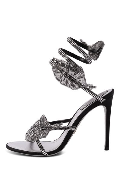 Текстильные босоножки jeweled leaf 105 RENE CAOVILLA черного цвета по цене 212500 руб., арт. C12911-105/R001, фото 4 Текстильные босоножки jeweled leaf 105 RENE CAOVILLA, арт. C12911-105/R001, фото 4