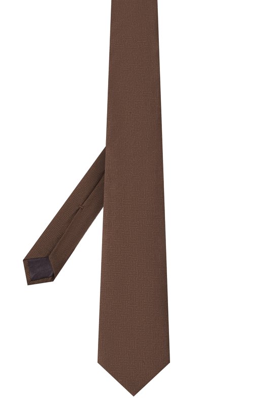 Галстук из шелка и хлопка Zilli CRAV02M0614VNJQ00 Коричневый  CRAV02M0614VNJQ00 Фото 3