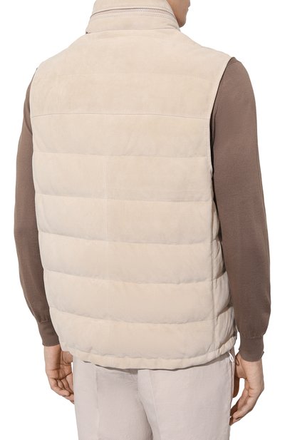 Замшевый жилет BRUNELLO CUCINELLI светло-бежевого цвета по цене 464000 руб., арт. M0PCL1924, фото 4 Замшевый жилет BRUNELLO CUCINELLI, арт. M0PCL1924, фото 4