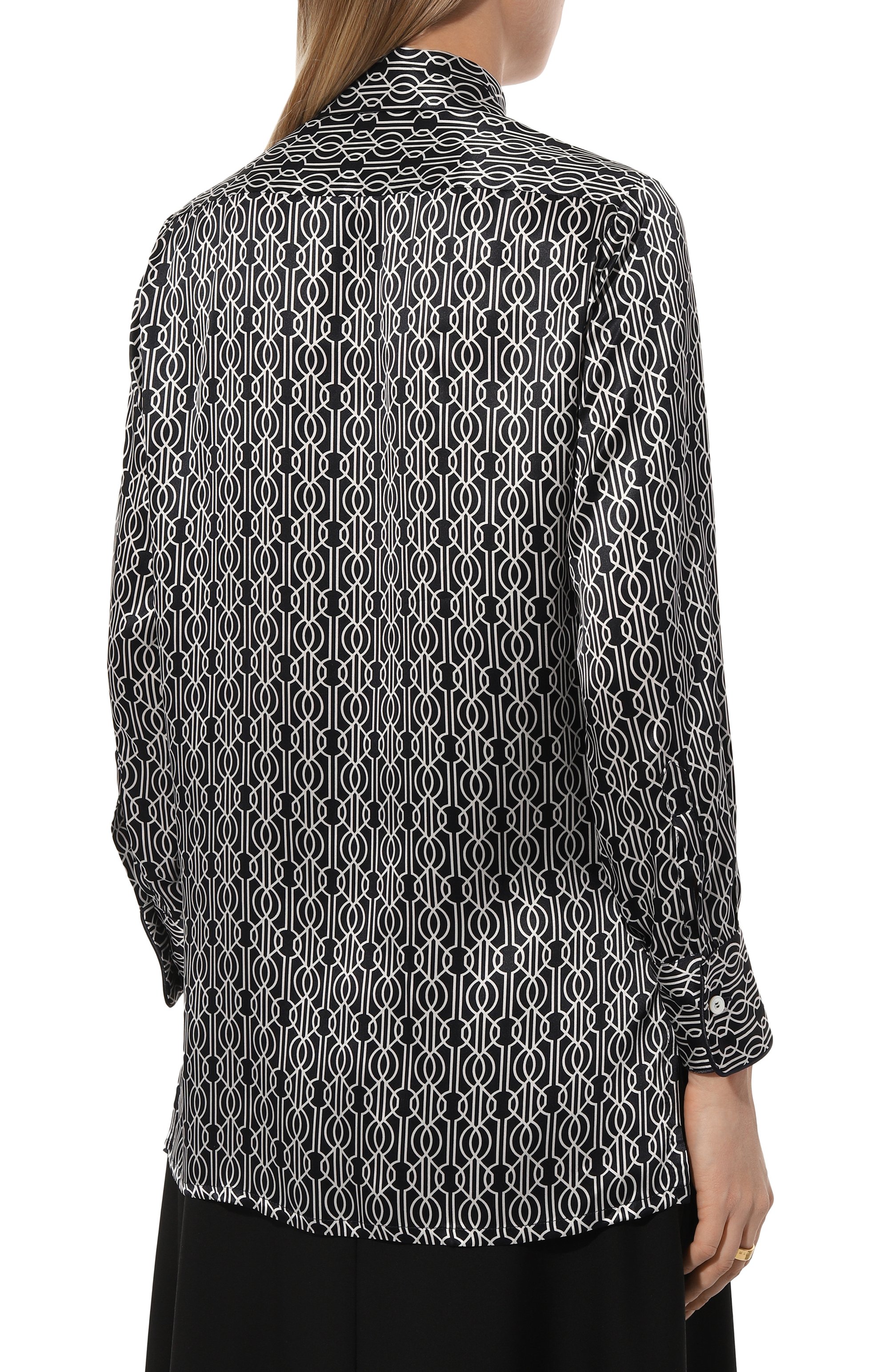 Атласная блузка KITON темно-синего цвета по цене 125000 руб., арт. D57445K0978C, фото 4 Атласная блузка KITON, арт. D57445K0978C, фото 4