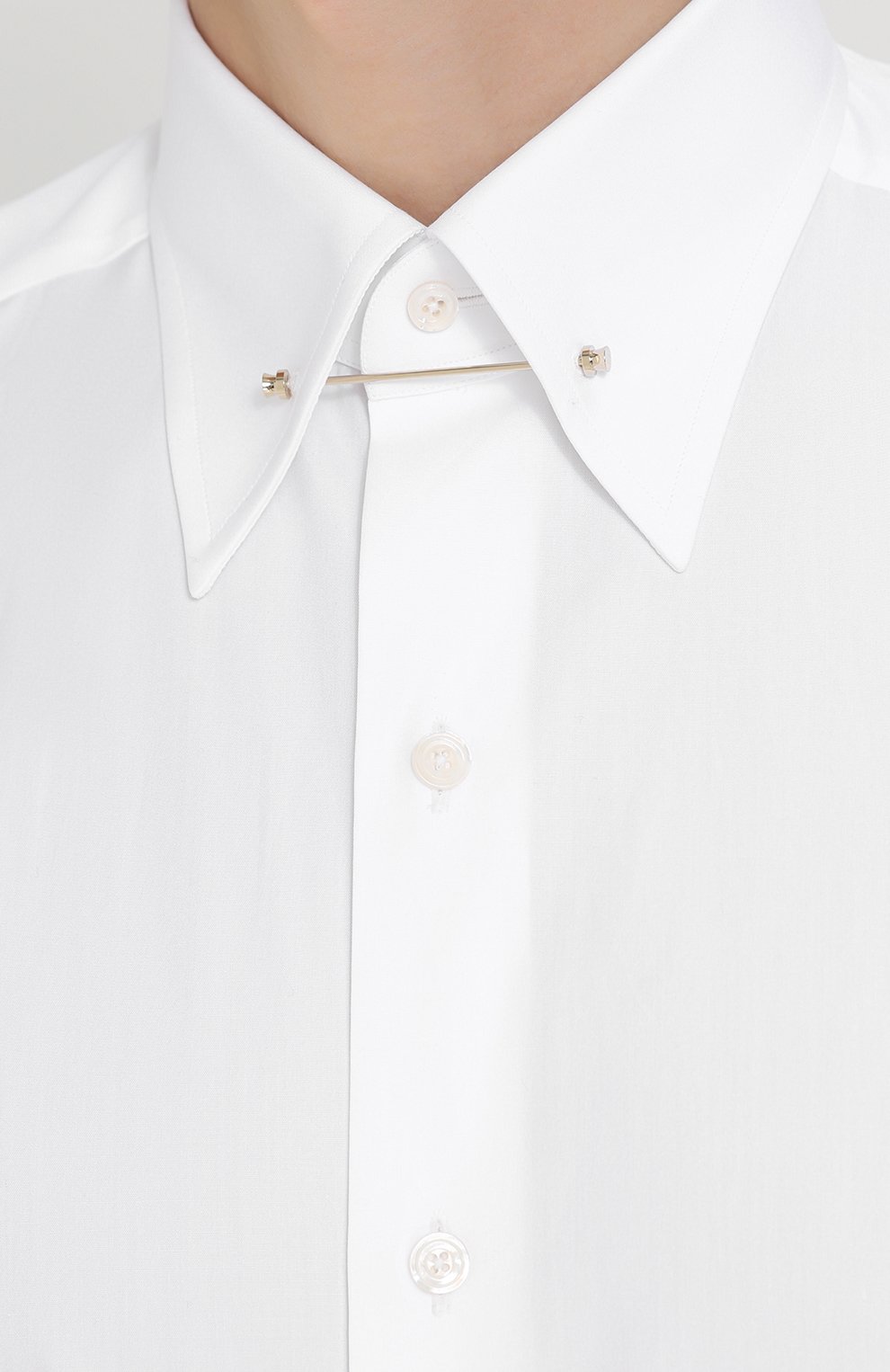 Хлопковая сорочка с булавкой на воротнике TOM FORD, арт. 2FT000/94S3JA, фото 5