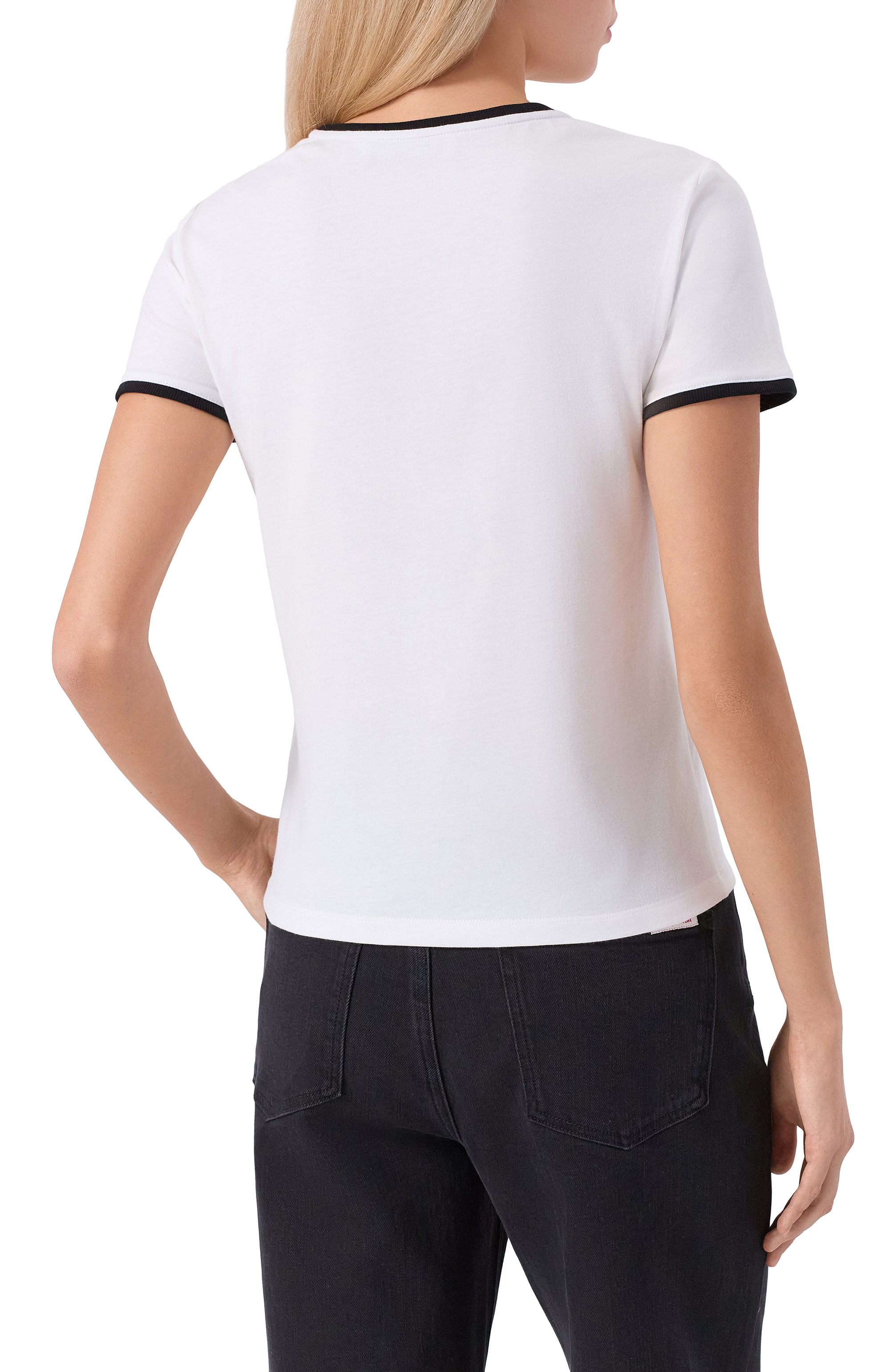 Футболка SELF-PORTRAIT белого цвета по цене 23200 руб., арт. PF25109TW, фото 4 Футболка SELF-PORTRAIT, арт. PF25109TW, фото 4