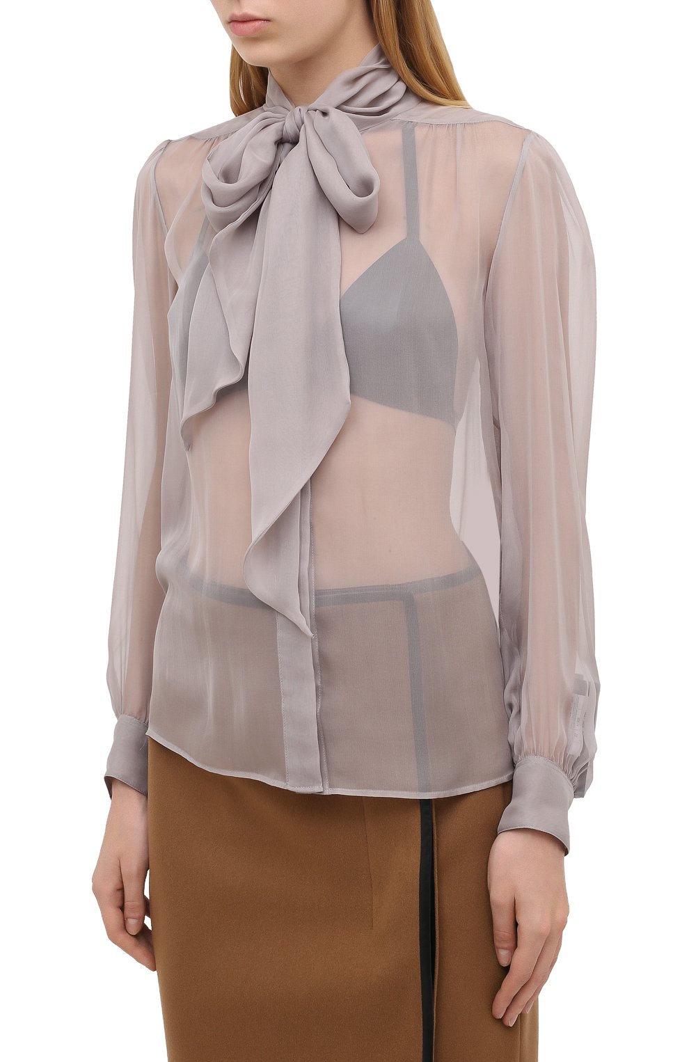 Шелковая блузка SAINT LAURENT, арт. 641580/Y065W, фото 3