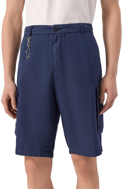 Шорты из хлопка и льна PAUL&SHARK, арт. 26414035/62-64, фото 3