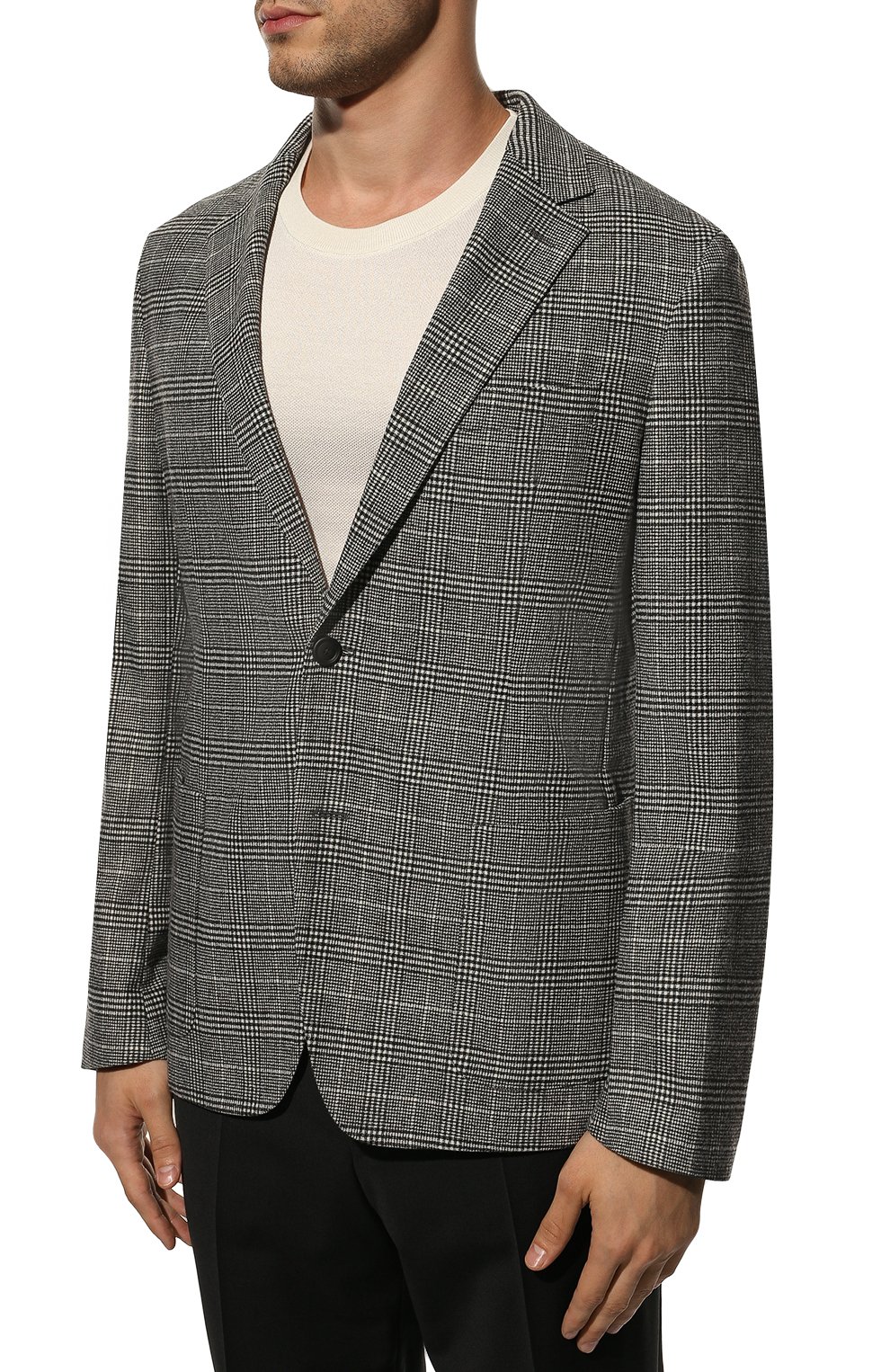 Пиджак из шерсти и вискозы BOSS черно-белого цвета по цене 48700 руб., арт. 50479484, фото 3 Пиджак из шерсти и вискозы BOSS, арт. 50479484, фото 3