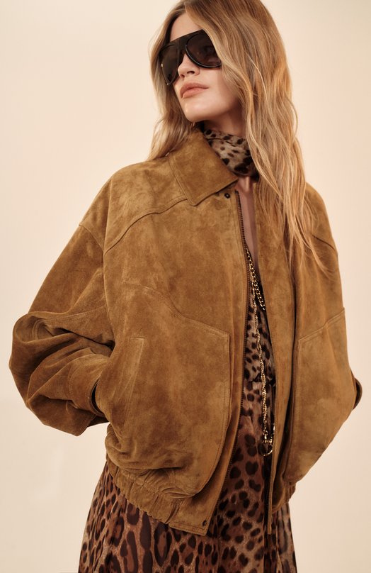 Замшевая куртка Saint Laurent 824387/YCSG2 Коричневый  824387/YCSG2 Фото 6