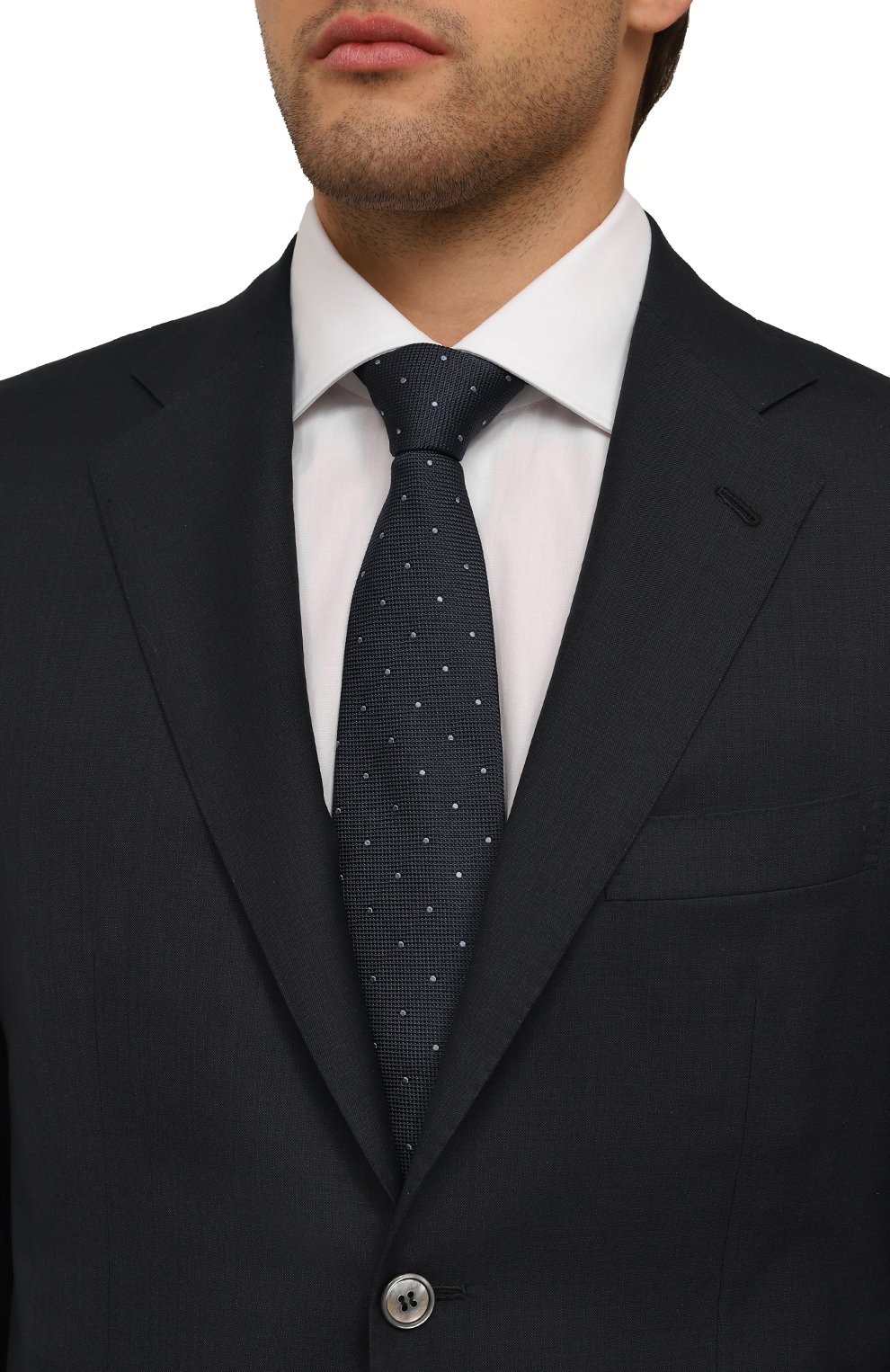 Шелковый галстук CORNELIANI темно-синего цвета по цене 24500 руб., арт. 94U390-9420307, фото 2 Шелковый галстук CORNELIANI, арт. 94U390-9420307, фото 2