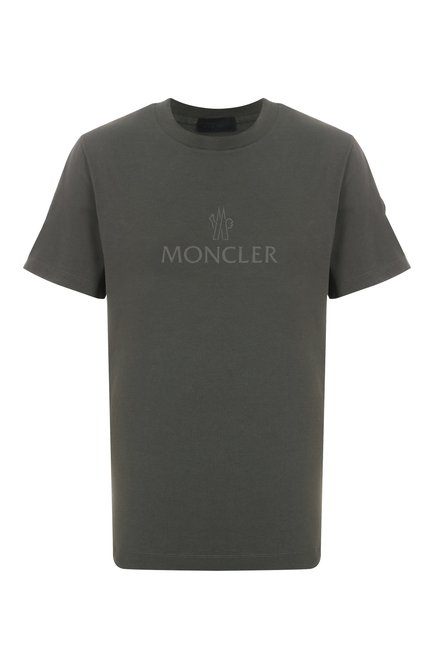 Мужская хлопковая футболка MONCLER GRENOBLE темно-серого цвета, арт. 8C00009/829H8 | Фото 1 (Материал сплава: Проставлено; Длина (для топов): Стандартные; Стили: Спорт-шик; Материал внешний: Хлопок; Принт: С принтом; Рукава: Короткие; Драгоценные камни: Проставлено)
