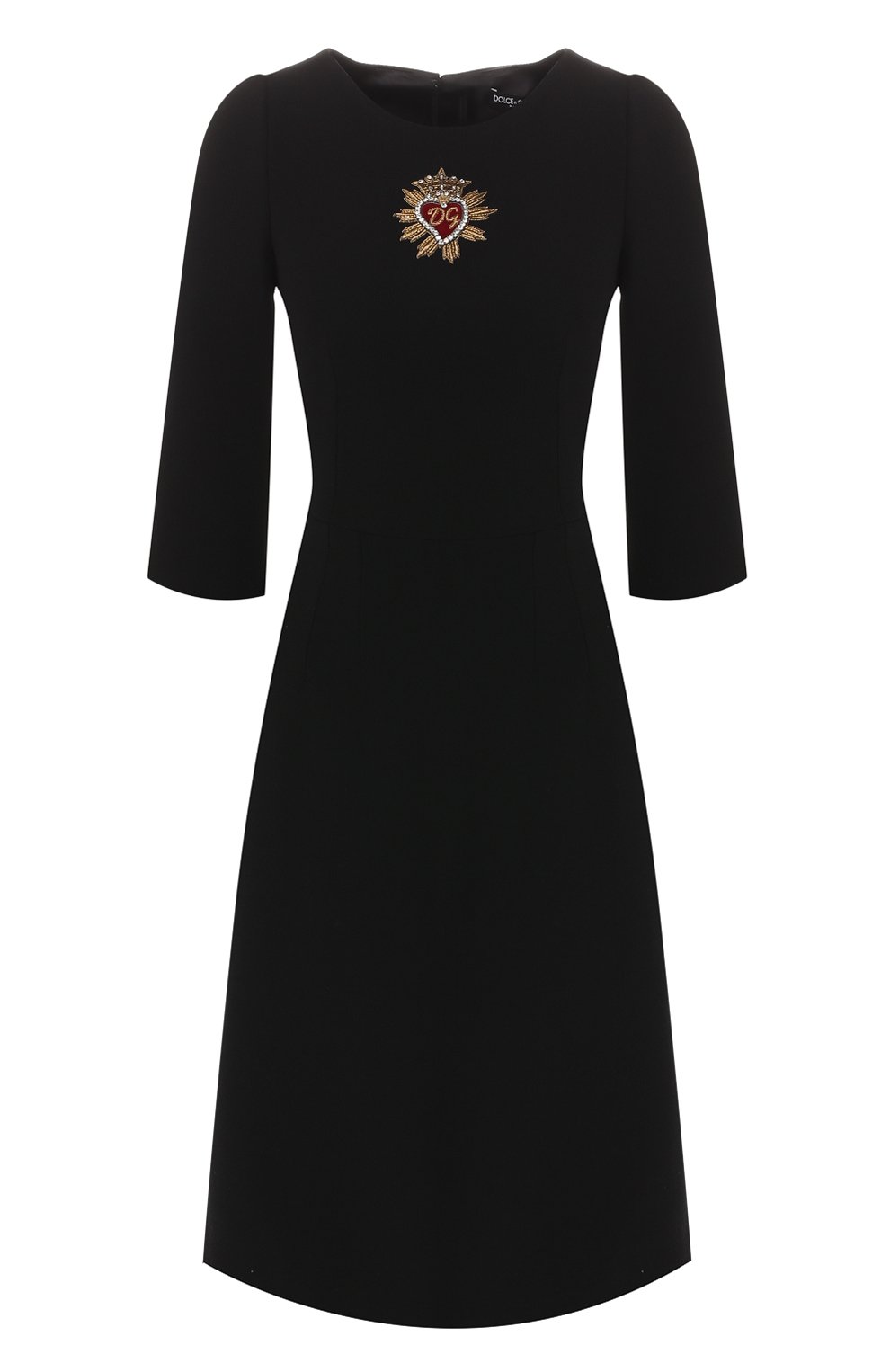 Шерстяное платье DOLCE & GABBANA черного цвета по цене 199000 руб., арт. F6D0HZ/FU2TZ, фото 1 Шерстяное платье DOLCE & GABBANA, арт. F6D0HZ/FU2TZ, фото 1