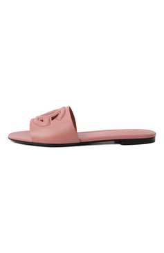 Женские кожаные шлепанцы bianca DOLCE & GABBANA розового цвета, арт. CQ0436/AY329 | Фото 4 (Материал внешний: Натуральная кожа; Материал внутренний: Натуральная кожа; Драгоценные камни: Проставлено; Материал сплава: Проставлено; Подошва: Плоская; Каблук высота: Низкий)
