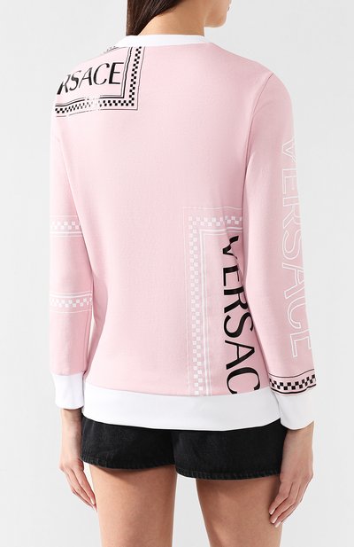 Хлопковый свитшот VERSACE розового цвета по цене 93400 руб., арт. A82271/A217878, фото 4 Хлопковый свитшот VERSACE, арт. A82271/A217878, фото 4