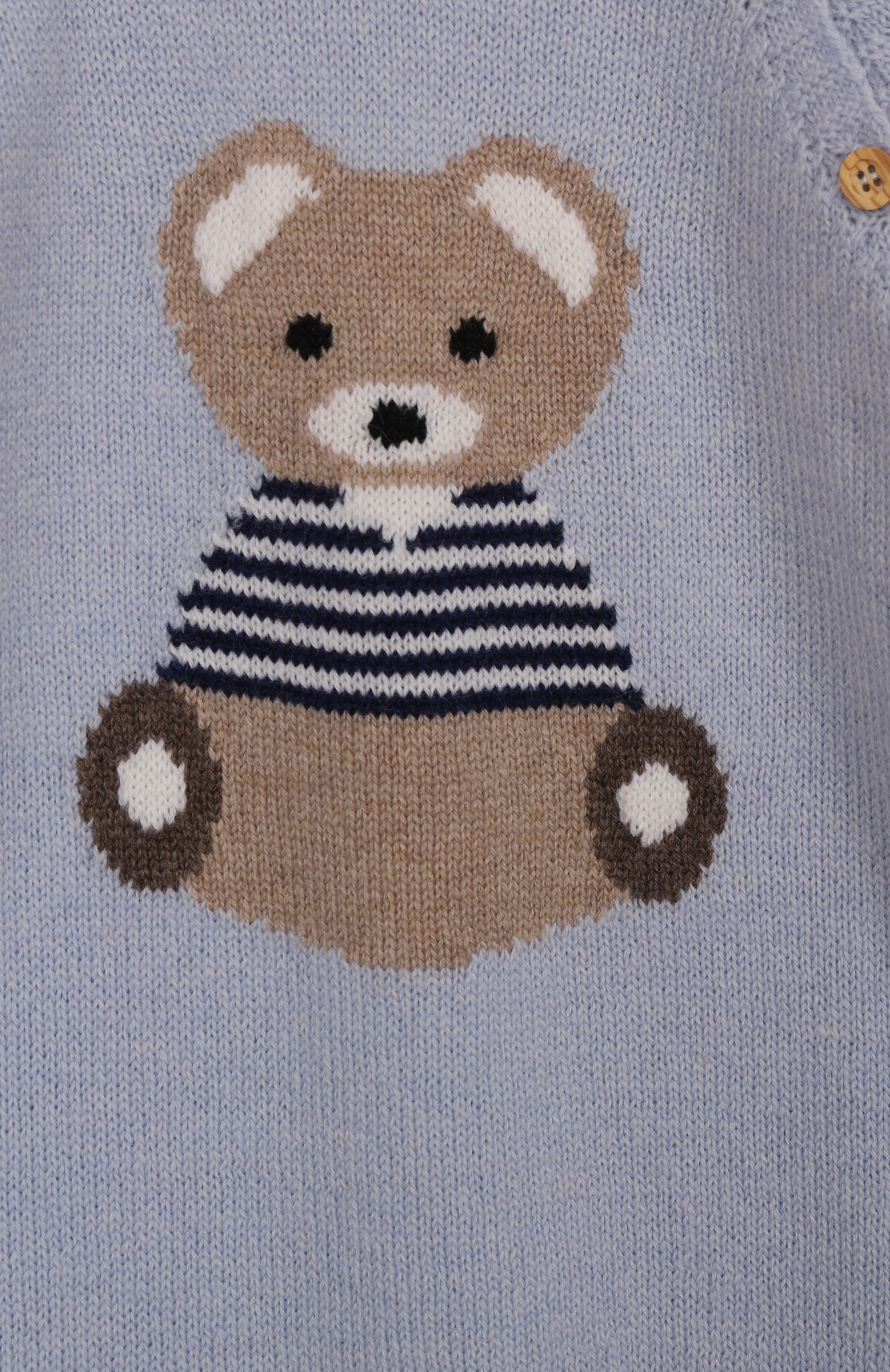 Комбинезон из шерсти и кашемира BABY T голубого цвета по цене 18900 руб., арт. 25AI061T/18M-36M, фото 3 Комбинезон из шерсти и кашемира BABY T, арт. 25AI061T/18M-36M, фото 3