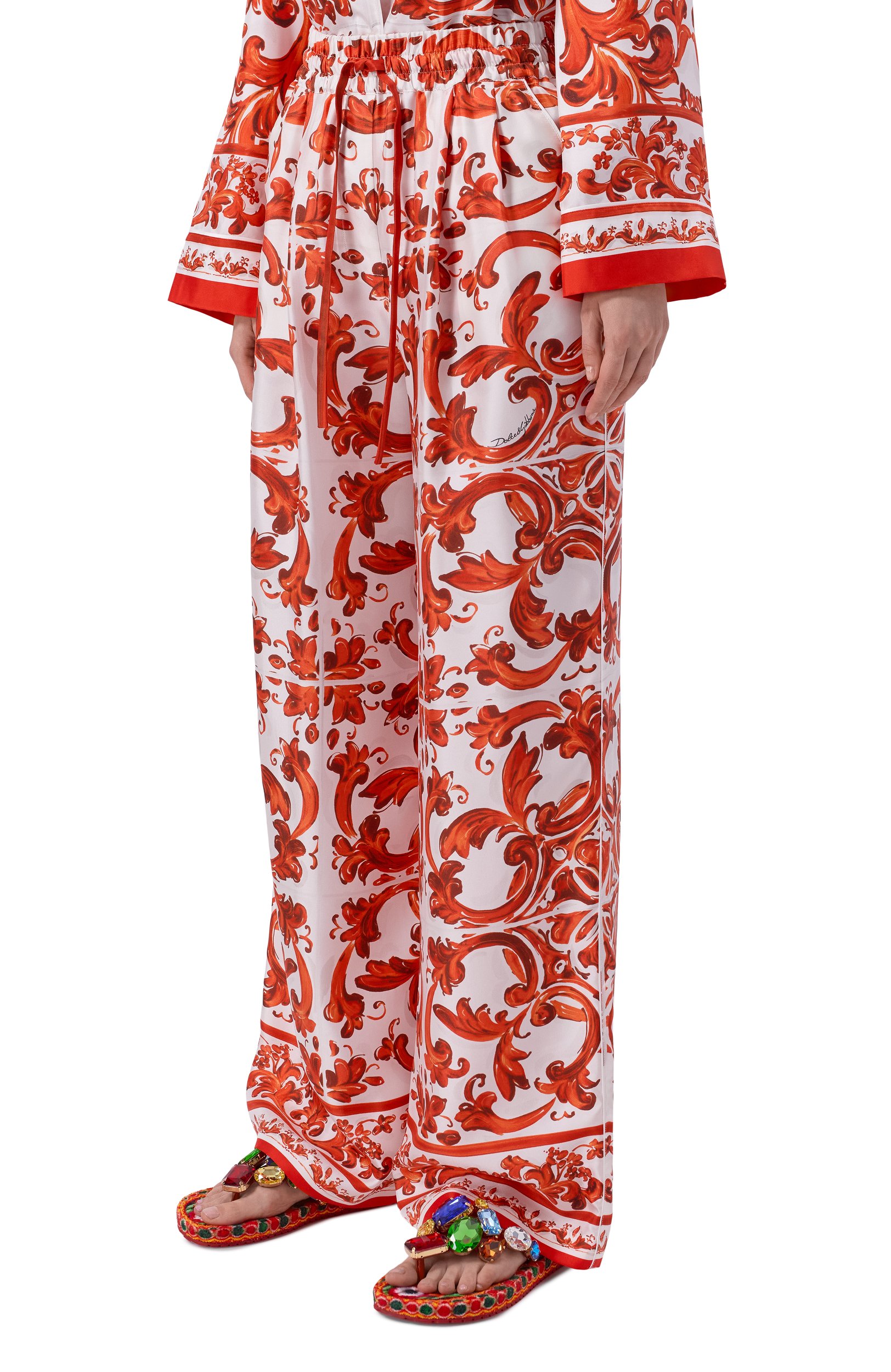 Шелковые брюки DOLCE & GABBANA, арт. FTDBNT/GDDRE, фото 3
