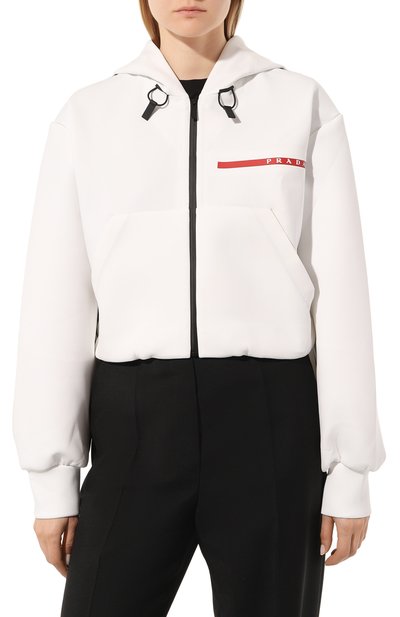 Толстовка prada linea rossa PRADA белого цвета по цене 160000 руб., арт. 138558-LJ4-F0009-202, фото 3 Толстовка prada linea rossa PRADA, арт. 138558-LJ4-F0009-202, фото 3