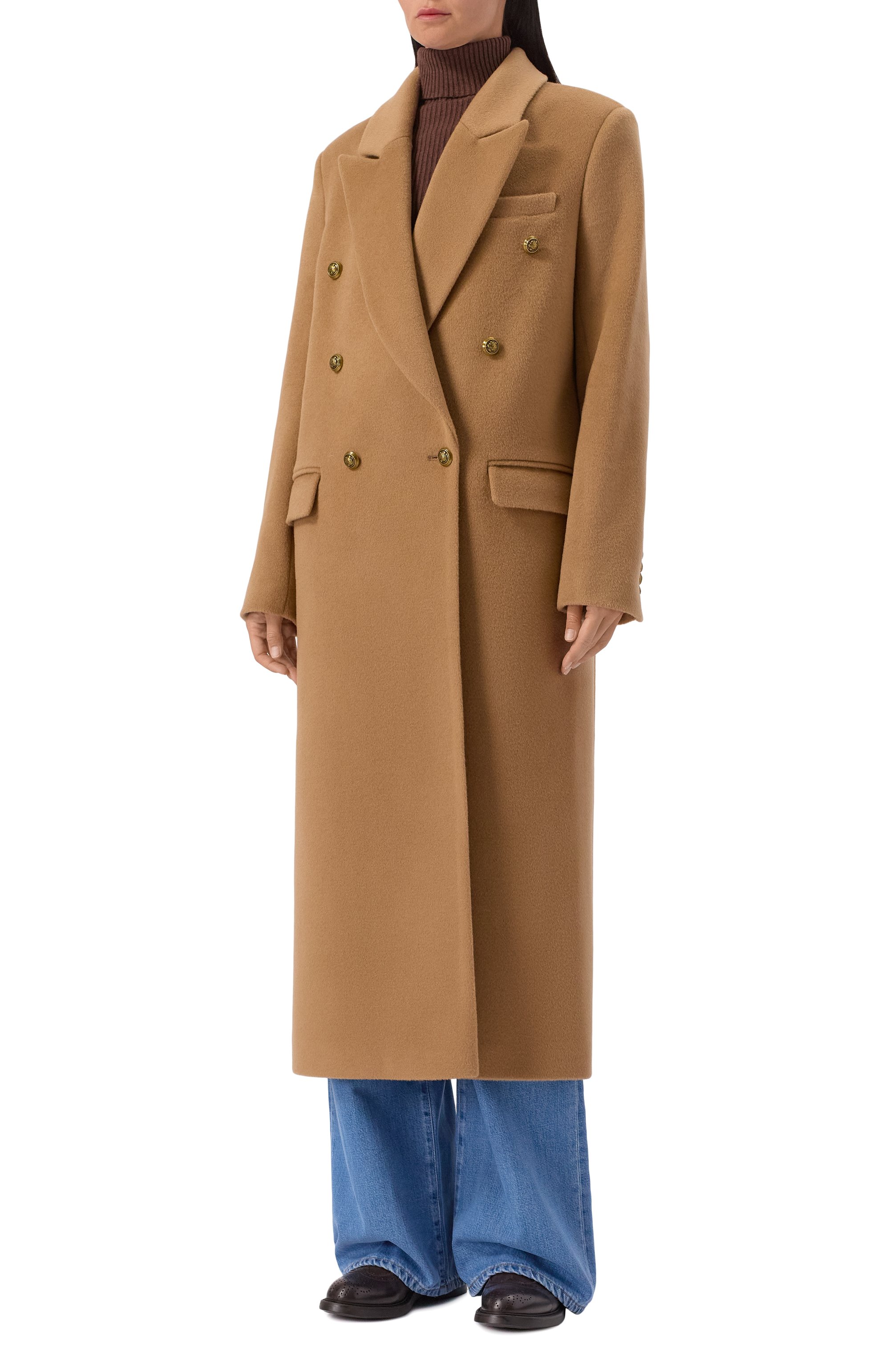 Шерстяное пальто SEVEN LAB бежевого цвета по цене 51450 руб., арт. 325-S-W-00-71-089, фото 3 Шерстяное пальто SEVEN LAB, арт. 325-S-W-00-71-089, фото 3