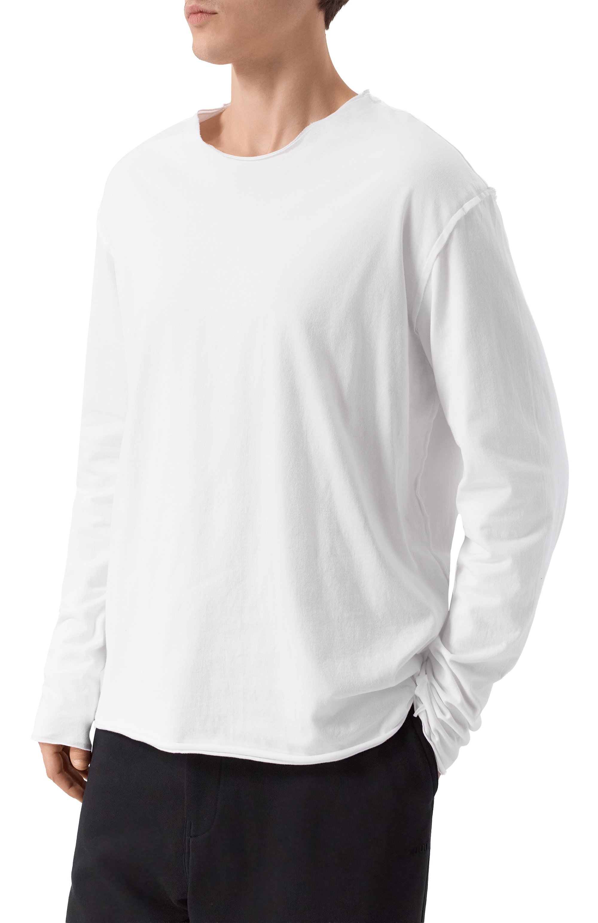 Хлопковый лонгслив ATTACHMENT белого цвета по цене 36700 руб., арт. AJ52-091, фото 3 Хлопковый лонгслив ATTACHMENT, арт. AJ52-091, фото 3
