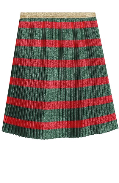 Плиссированная юбка с принтом и металлизированной отделкой GUCCI, арт. 465932/ZB363, фото 1