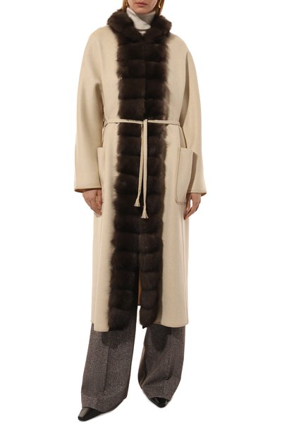 Кашемировое пальто с отделкой из меха соболя SABLEFUR, арт. 72213-SB-11, фото 3