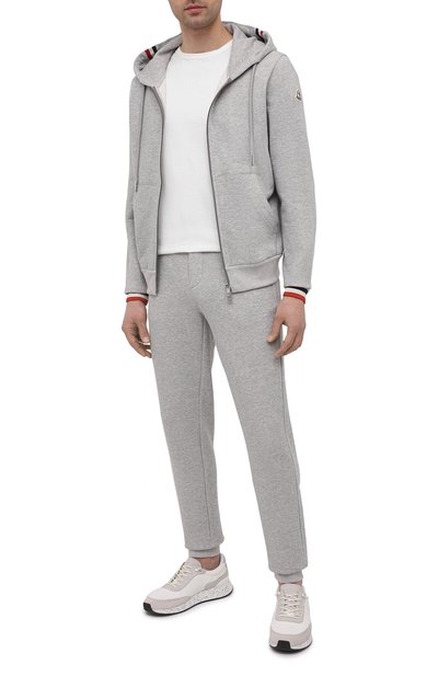 Хлопковая толстовка MONCLER серого цвета по цене 48100 руб., арт. G1-091-8G742-00-V8007, фото 2 Хлопковая толстовка MONCLER, арт. G1-091-8G742-00-V8007, фото 2