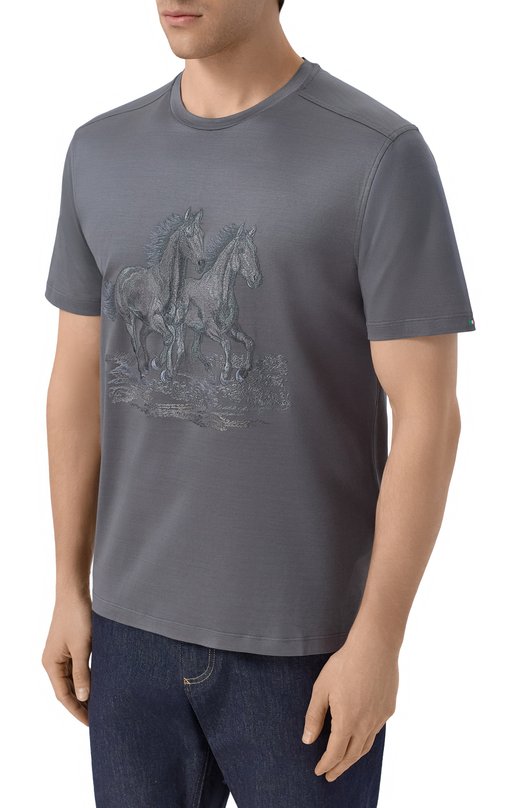 Хлопковая футболка Stefano Ricci MNH6205360/TE0001 Серый  MNH6205360/TE0001 Фото 3