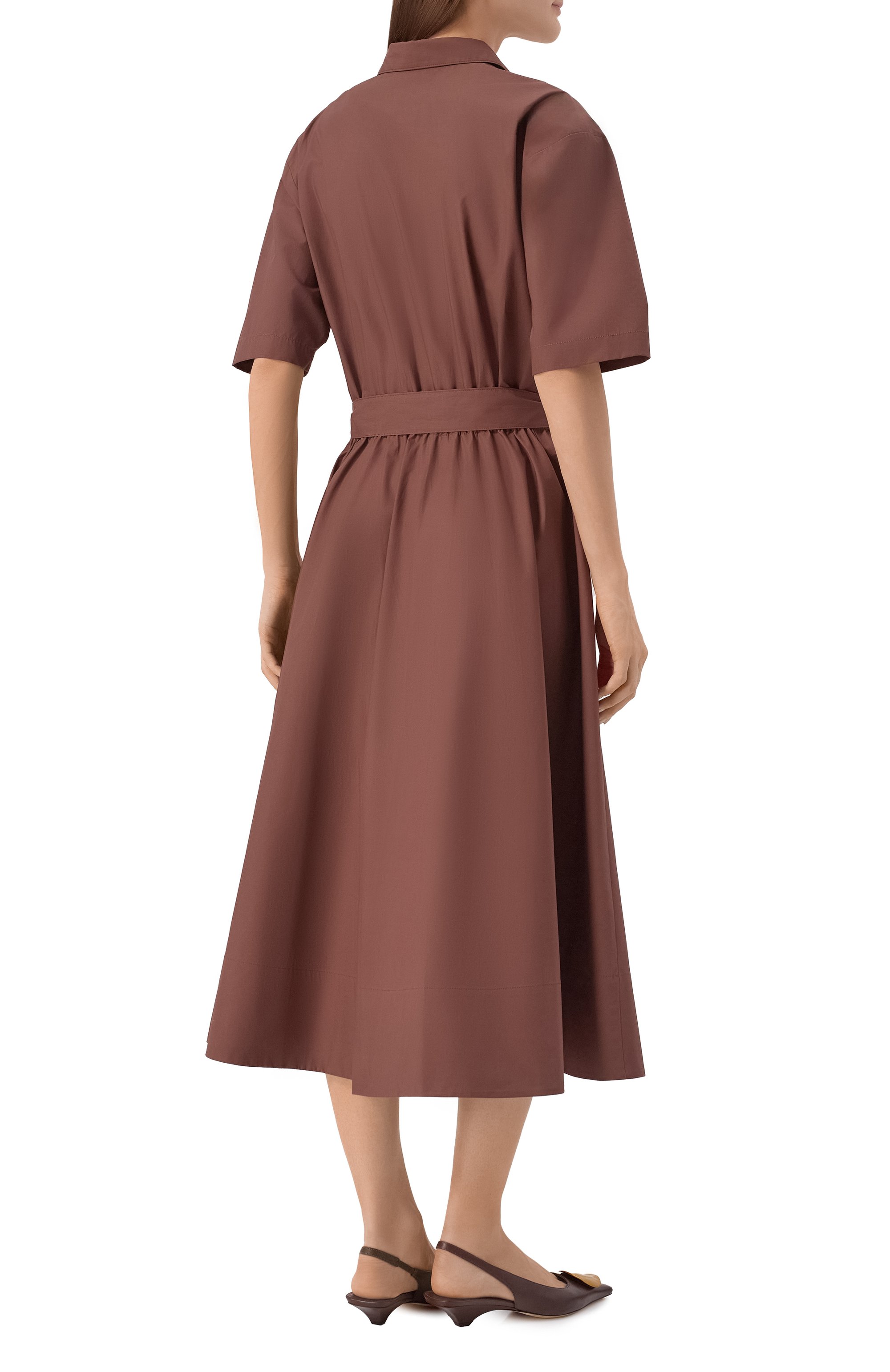 Хлопковое платье NOBLE&BRULEE коричневого цвета по цене 78000 руб., арт. NB135/120126/24, фото 3 Хлопковое платье NOBLE&BRULEE, арт. NB135/120126/24, фото 3