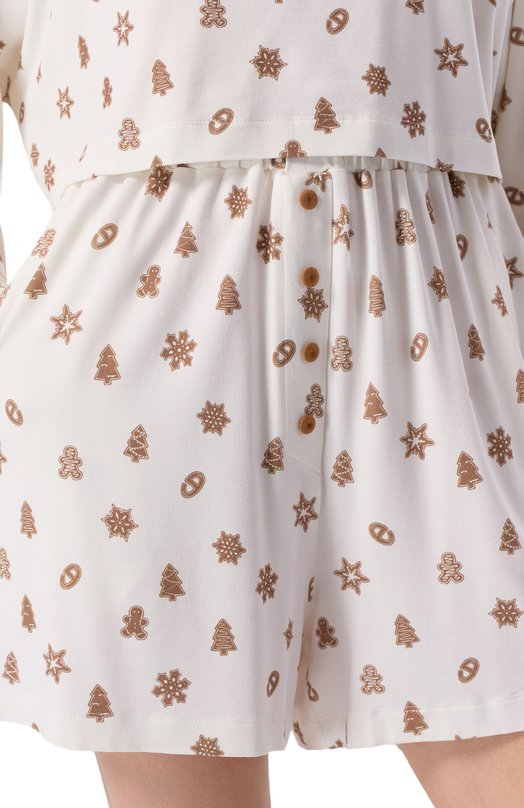 Шорты из вискозы EDOMO S007009FW2425 Кремовый  S007009FW2425 Фото 5