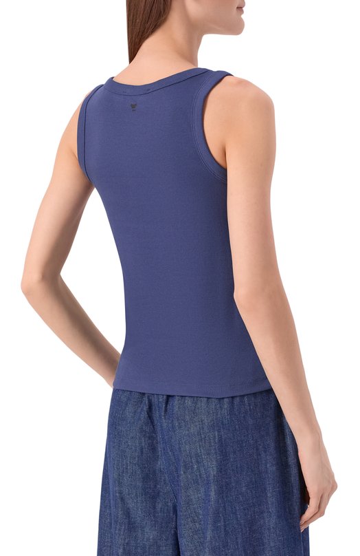 Хлопковая майка Weekend Max Mara WKDMULTIC Синий  WKDMULTIC Фото 4
