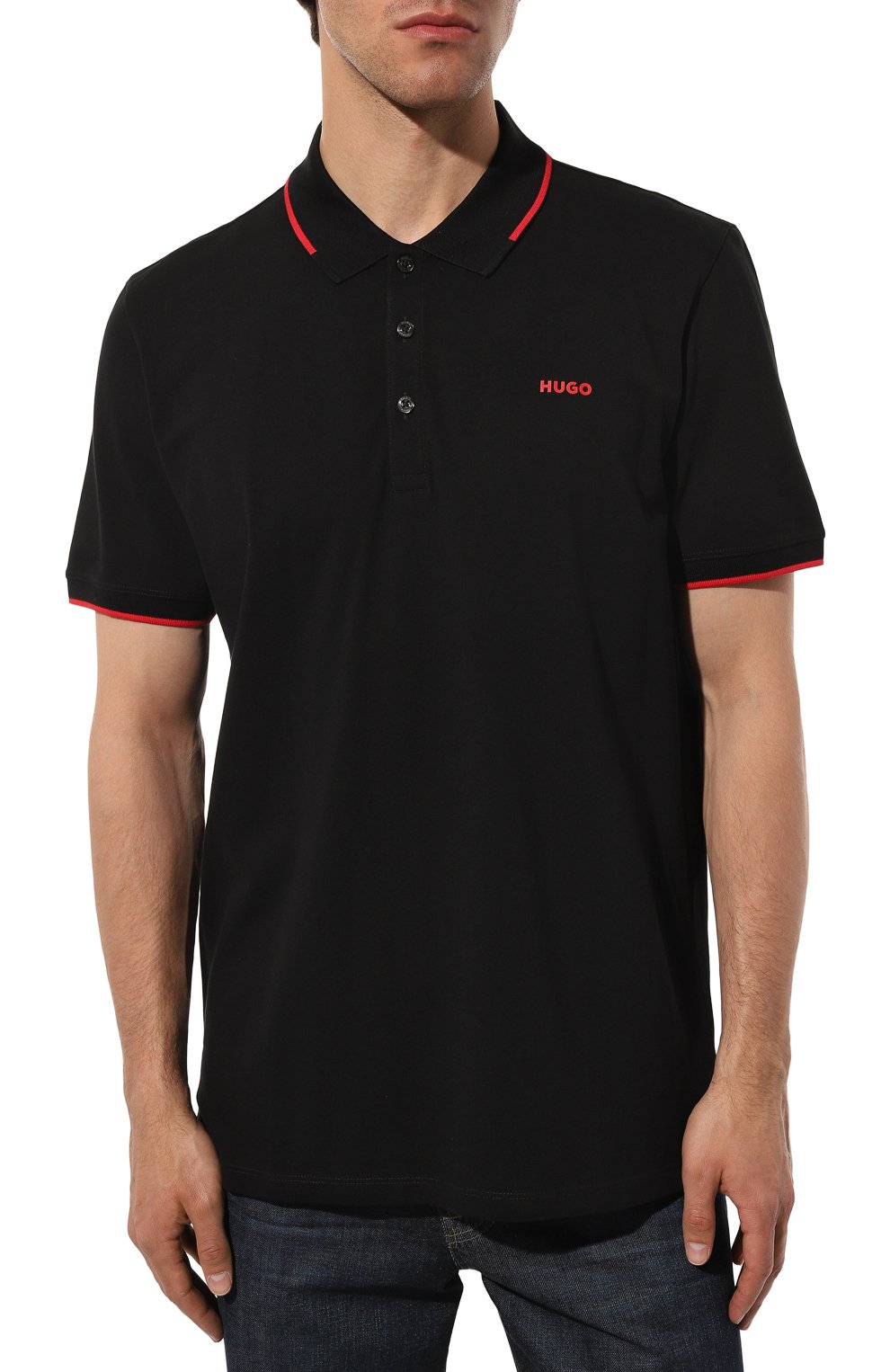 Хлопковое поло HUGO, арт. 50467344, фото 3