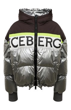 Женская утепленная куртка ICEBERG серебряного цвета, арт. 19I I2P0/J011/5946/0UTLET AW22-23 | Фото 1 (Кросс-КТ: Куртка, Утепленный; Рукава: Длинные; Материал внешний: Синтетический материал; Материал сплава: Проставлено; Стили: Спорт-шик; Материал подклада: Синтетический материал; Драгоценные камни: Проставлено; Длина (верхняя одежда): Короткие; Материал утеплителя: Пух и перо)