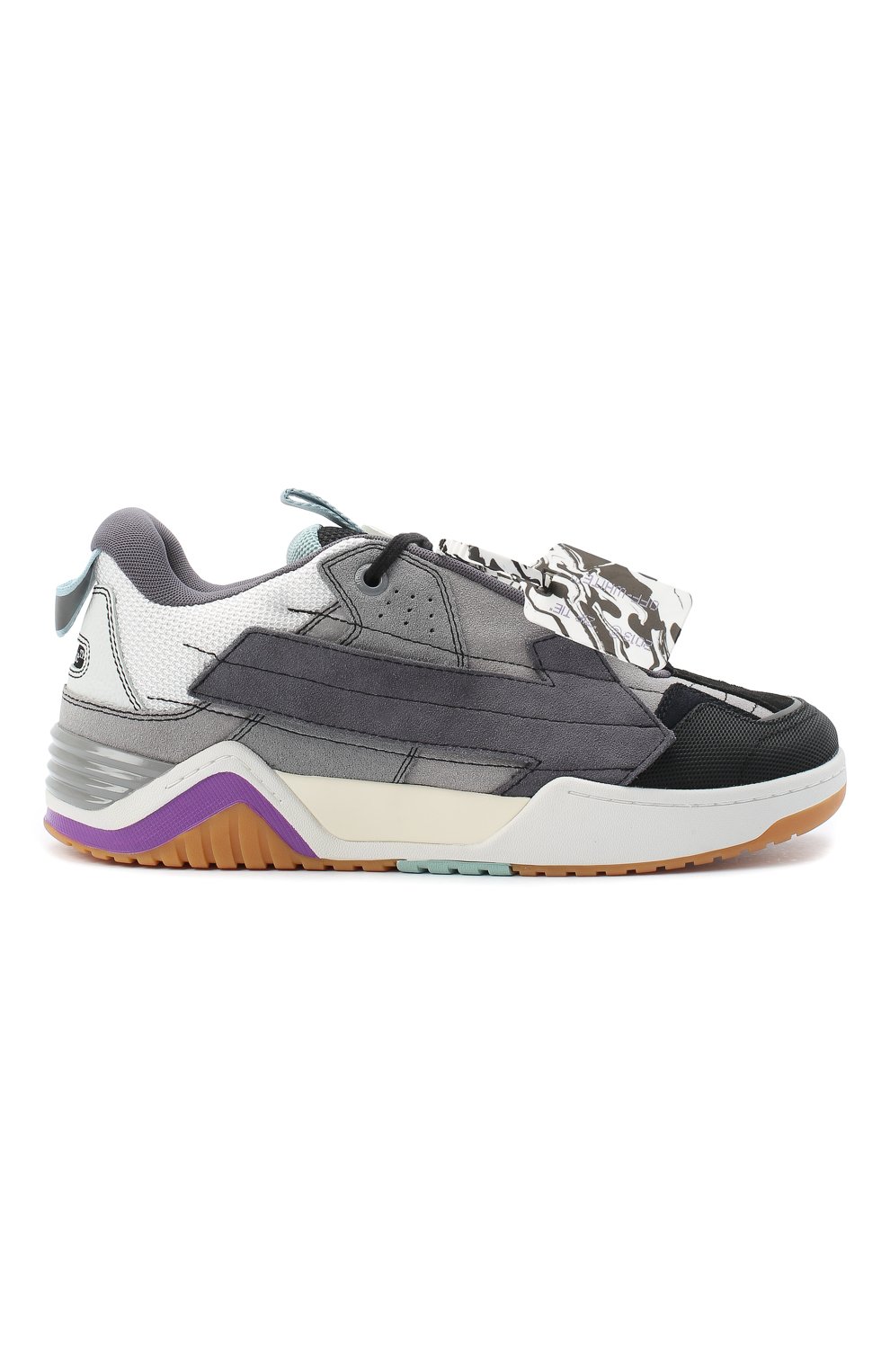 Комбинированные кеды OFF-WHITE серого цвета по цене 51300 руб., арт. 0MIA186E20LEA0011006, фото 6 Комбинированные кеды OFF-WHITE, арт. 0MIA186E20LEA0011006, фото 6