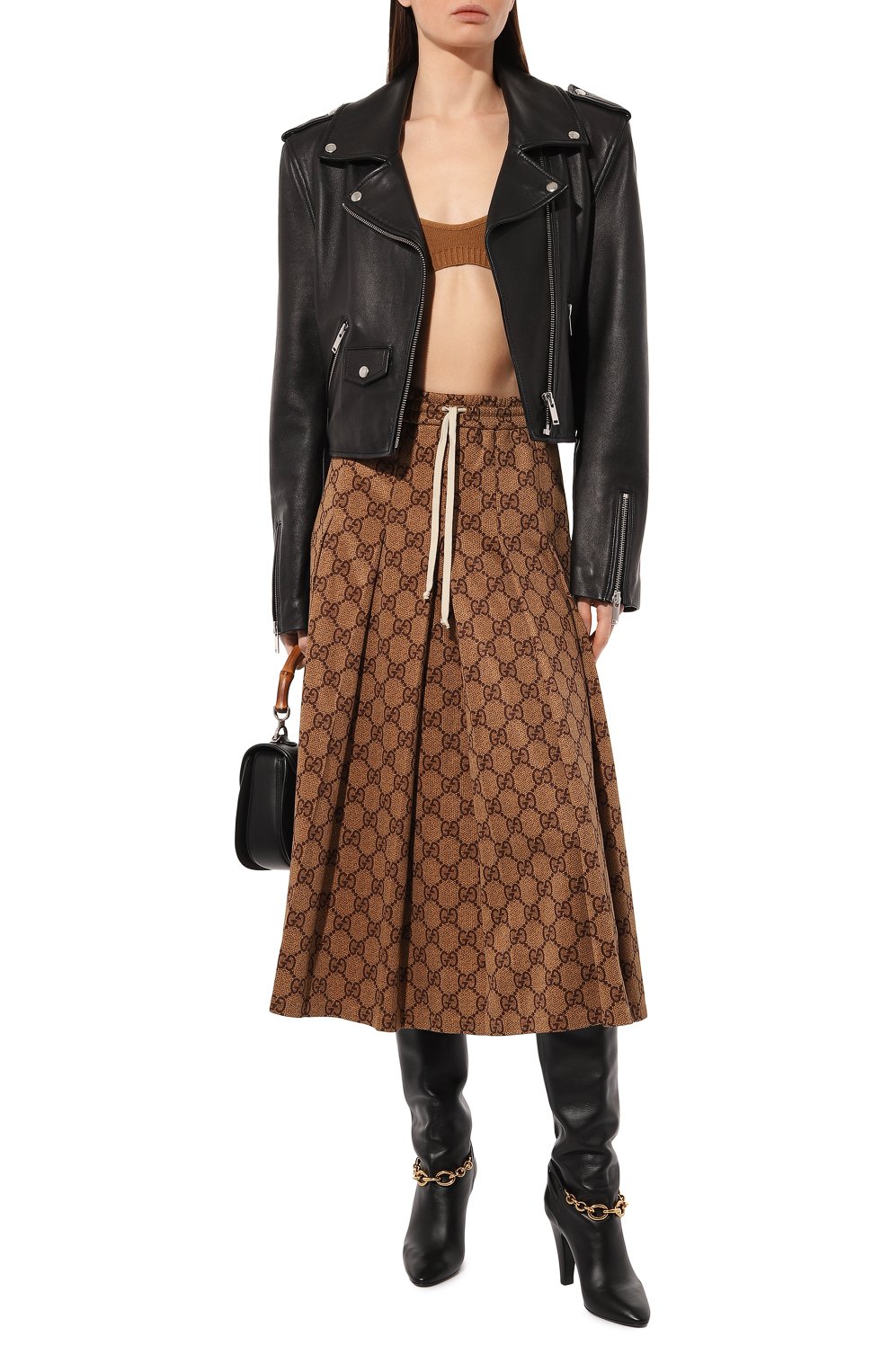 Юбка GUCCI коричневого цвета по цене 158400 руб., арт. 526514 X7C31, фото 2 Юбка GUCCI, арт. 526514 X7C31, фото 2