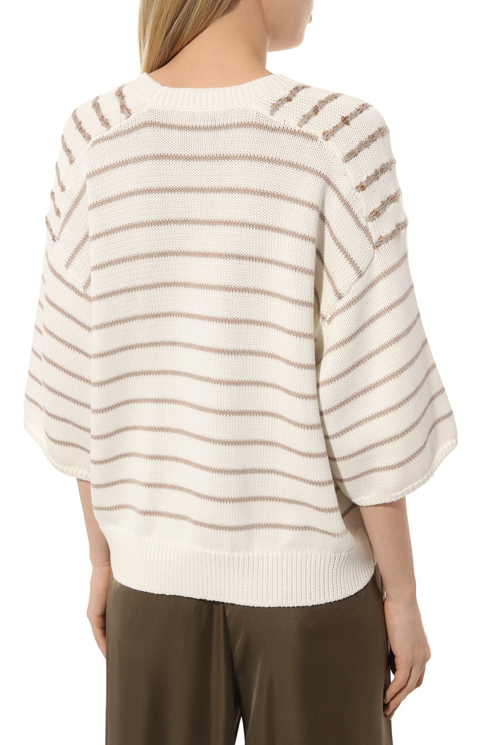 Хлопковый пуловер BRUNELLO CUCINELLI, арт. M1900B1039, фото 4