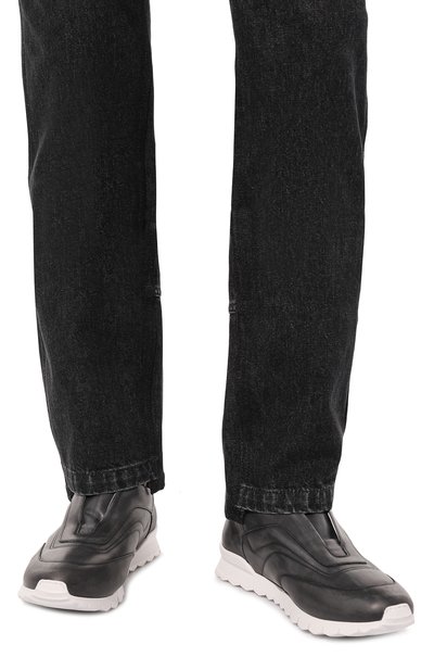 Кожаные кроссовки KITON, арт. USSFREWN00100, фото 3