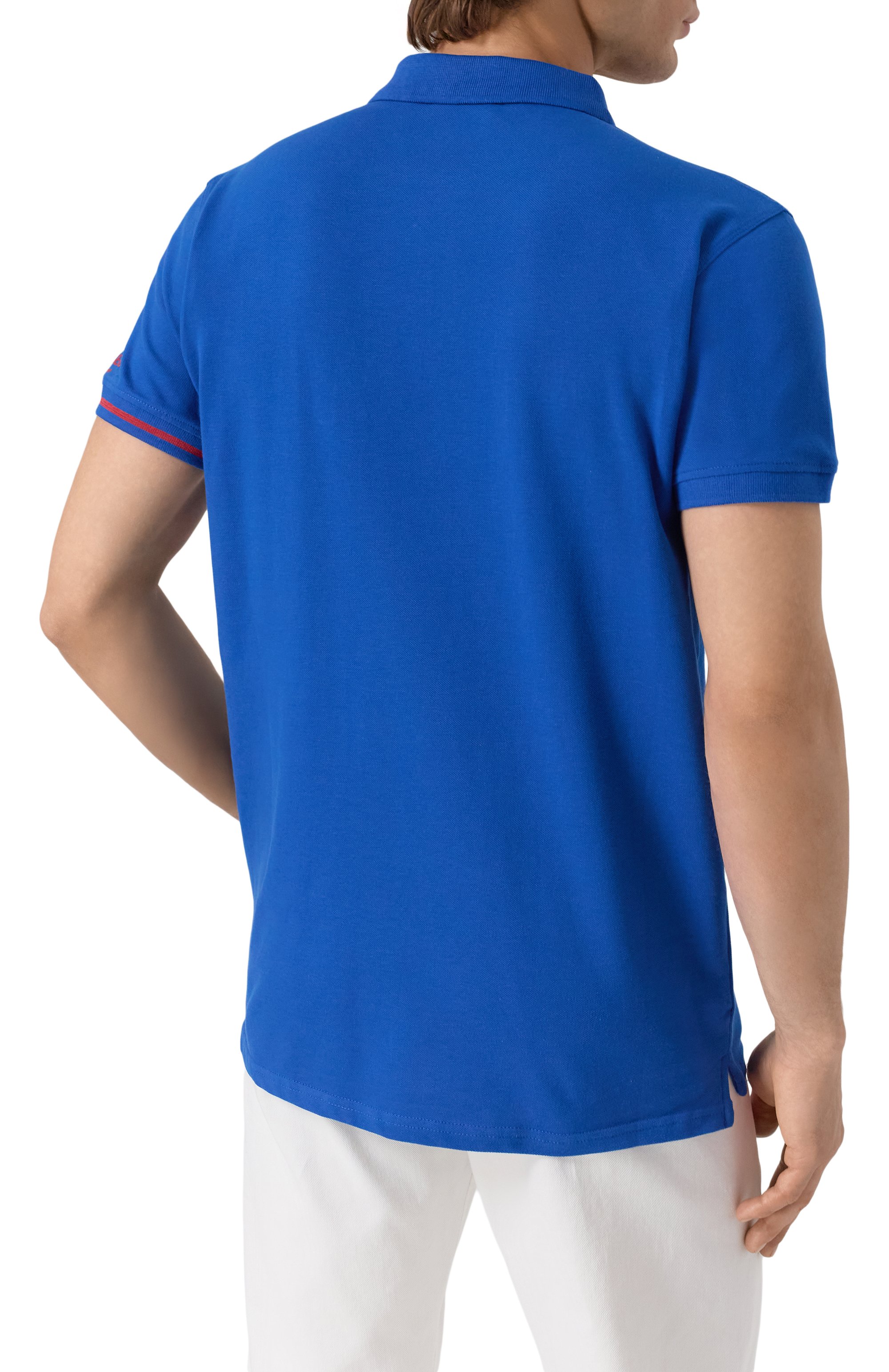 Хлопковое поло ICEBERG синего цвета по цене 7985 руб., арт. ICE25MPL01, фото 4 Хлопковое поло ICEBERG, арт. ICE25MPL01, фото 4