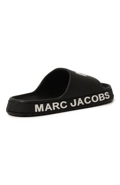 Детские шлепанцы MARC JACOBS (THE) черного цвета, арт. W60131/27-35 | Фото 3 (Материал внутренний: Текстиль; Ма�териал внешний: Экокожа; Нос: Не проставлено; Материал сплава: Проставлено)