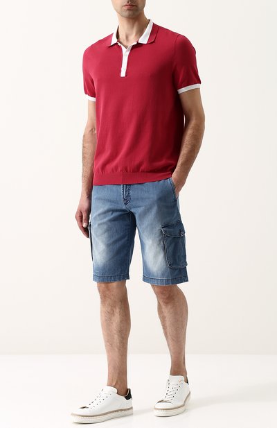 Джинсовые шорты с накладными карманами KITON, арт. UFPPB/J06P66, фото 2