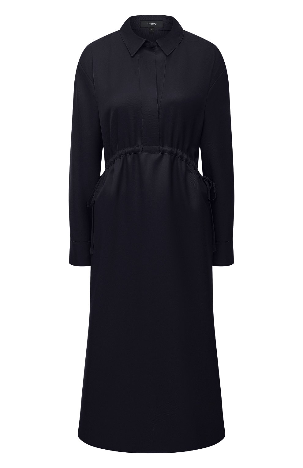 Атласное платье THEORY темно-синего цвета по цене 59950 руб., арт. K1106613, фото 1 Атласное платье THEORY, арт. K1106613, фото 1