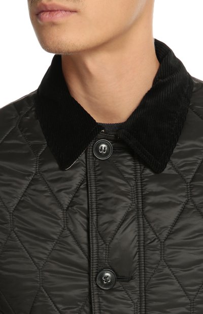 Стеганая куртка с отделкой из натуральной кожи BURBERRY, арт. 3996365, фото 5