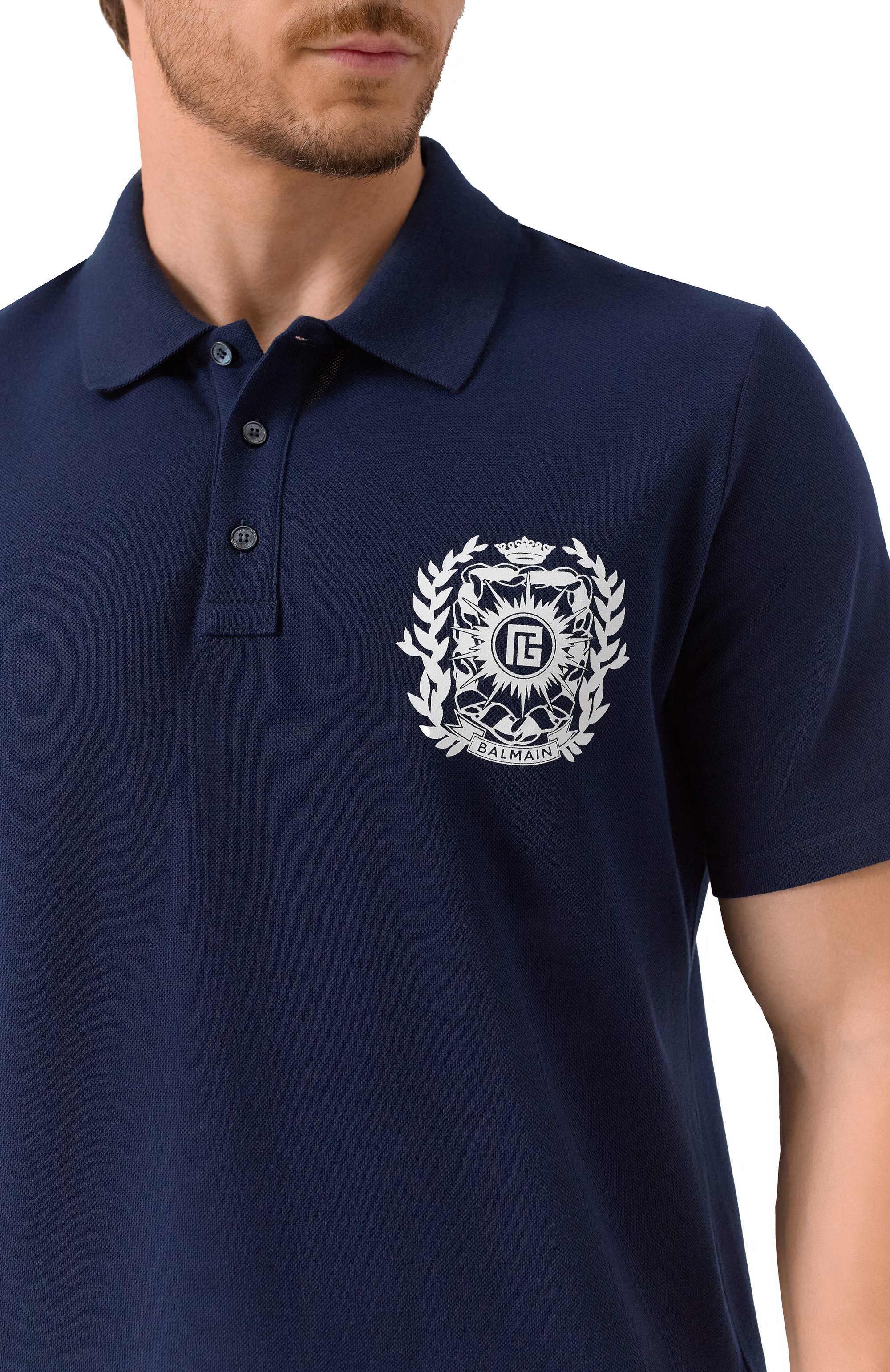 Хлопковое поло BALMAIN, арт. FH1GC035/GE96, фото 5