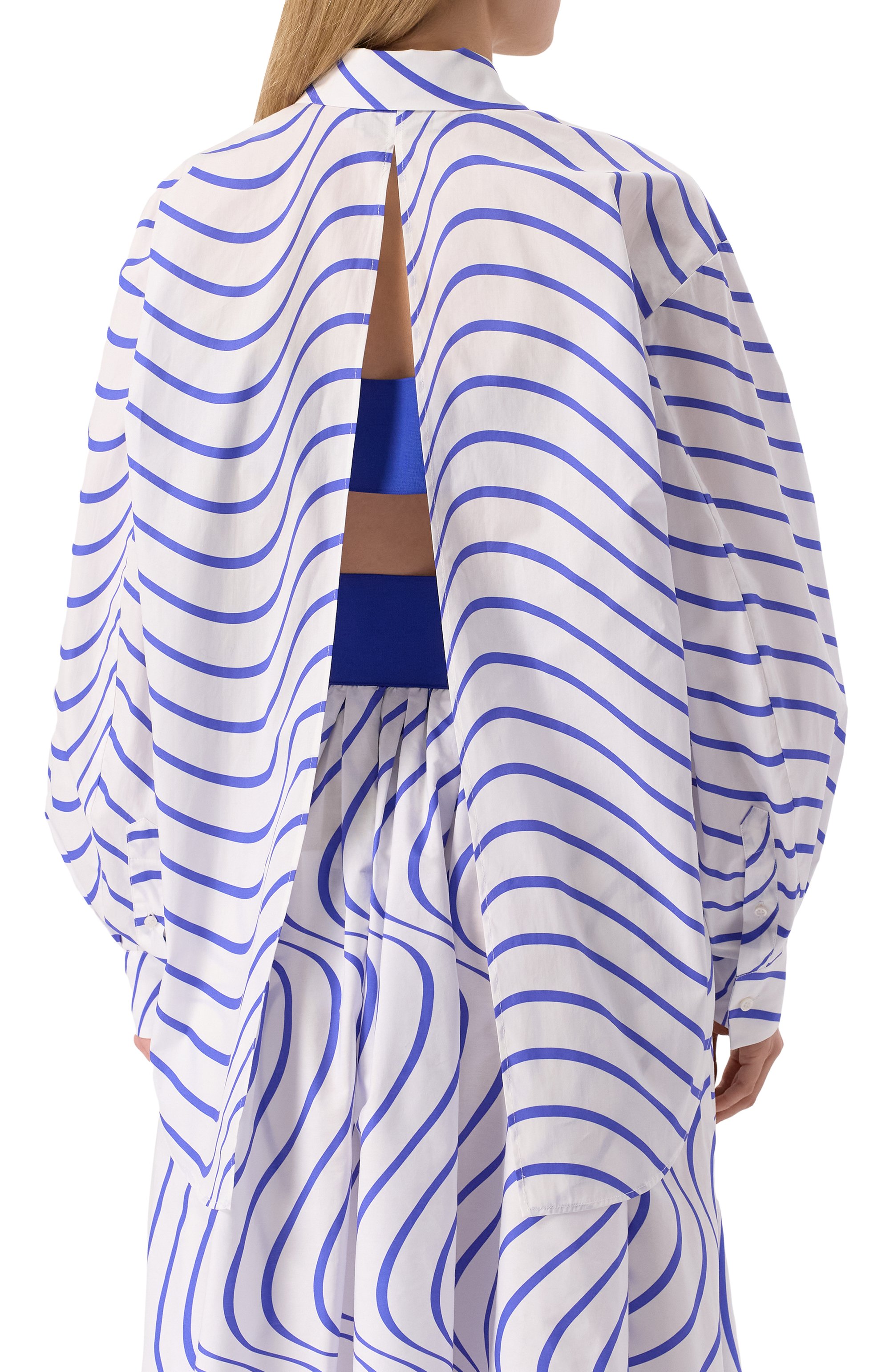 Хлопковая рубашка MSGM белого цвета по цене 35150 руб., арт. 3842MDE14X 257352/257352, фото 4 Хлопковая рубашка MSGM, арт. 3842MDE14X 257352/257352, фото 4