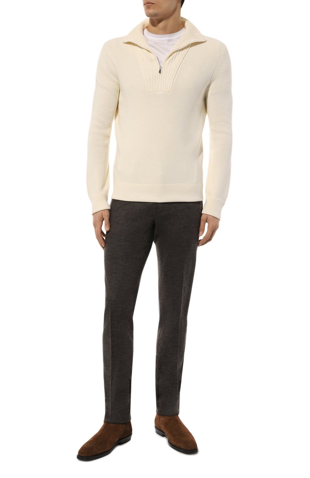 Шерстяные брюки STEFANO RICCI темно-коричневого цвета по цене 108000 руб., арт. M1T3300081/W0009P, фото 2 Шерстяные брюки STEFANO RICCI, арт. M1T3300081/W0009P, фото 2