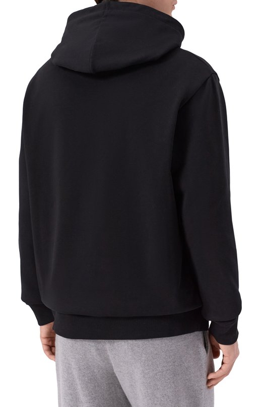 Хлопковое худи Balmain FH0JT047/GF25 Чёрный  FH0JT047/GF25 Фото 4