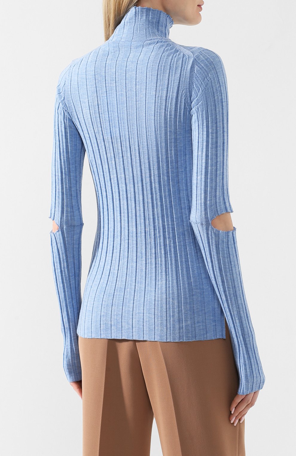 Шерстяная водолазка HELMUT LANG голубого цвета по цене 44100 руб., арт. I10HW712, фото 4 Шерстяная водолазка HELMUT LANG, арт. I10HW712, фото 4