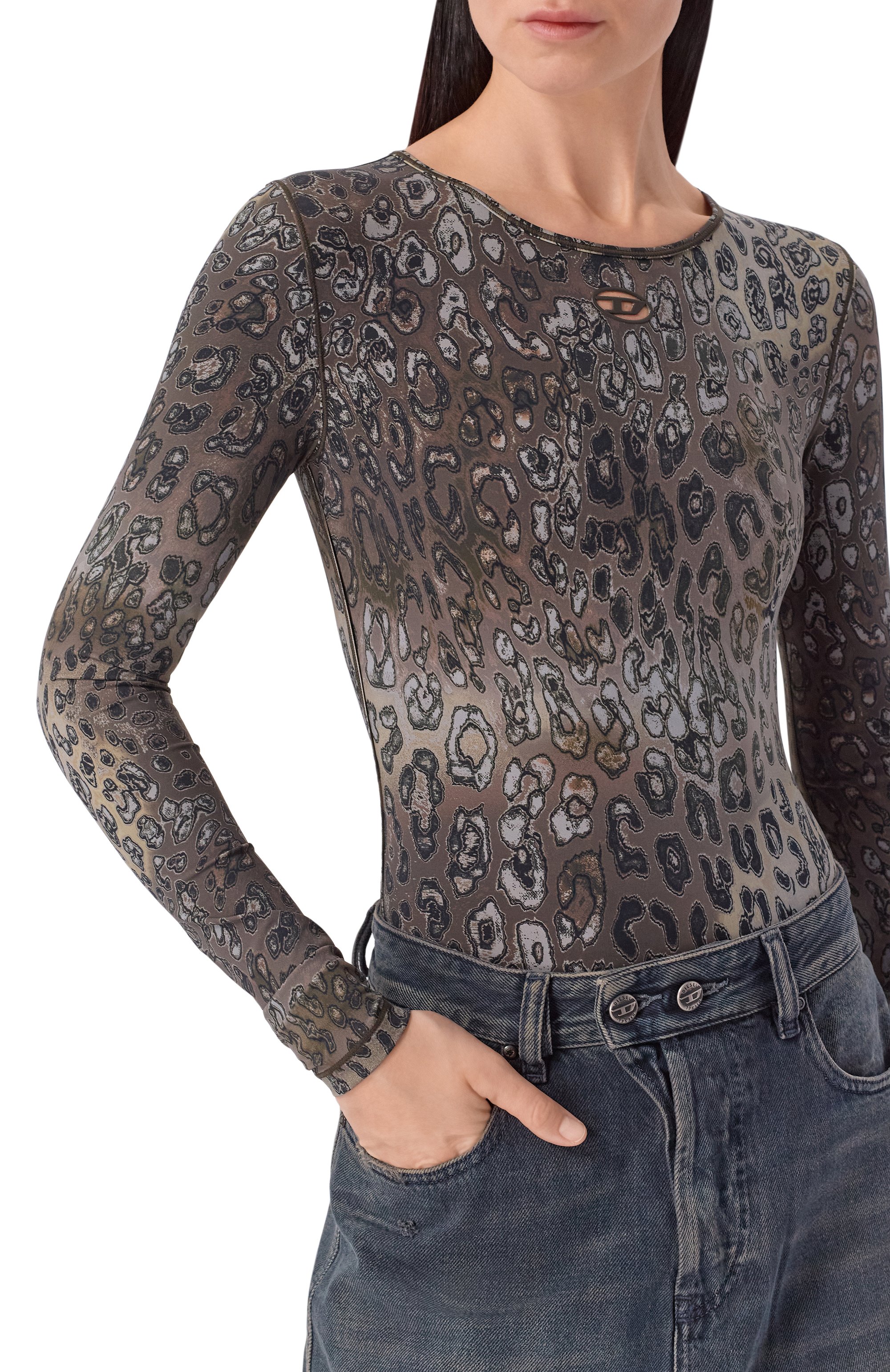 Боди DIESEL леопардового цвета по цене 19850 руб., арт. A22093/0GFCK, фото 5 Боди DIESEL, арт. A22093/0GFCK, фото 5