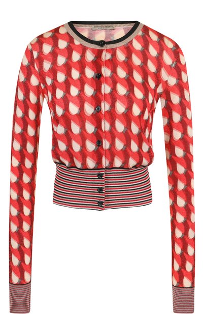 Приталенный кардиган из смеси шелка и вискозы с принтом BOTTEGA VENETA, арт. 517733/VERE0, фото 1