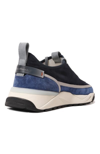 Замшевые кроссовки SANTONI синего цвета по цене 62150 руб., арт. MBI021534BINGSU7U48, фото 5 Замшевые кроссовки SANTONI, арт. MBI021534BINGSU7U48, фото 5