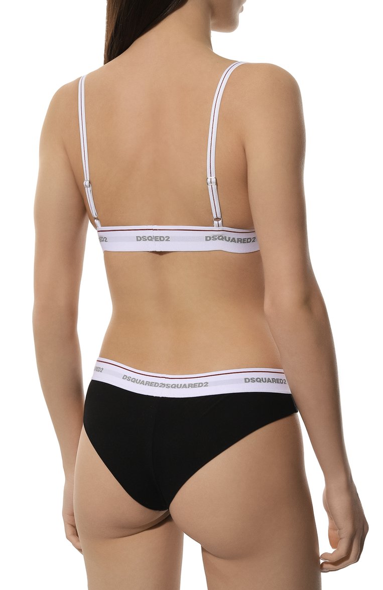 Женский бюстгальтер с мягкой чашкой DSQUARED2 черного цвета, арт. D8R105550 | Фото 3 (Материал внешний: Хлопок; Нос: Не проставлено)